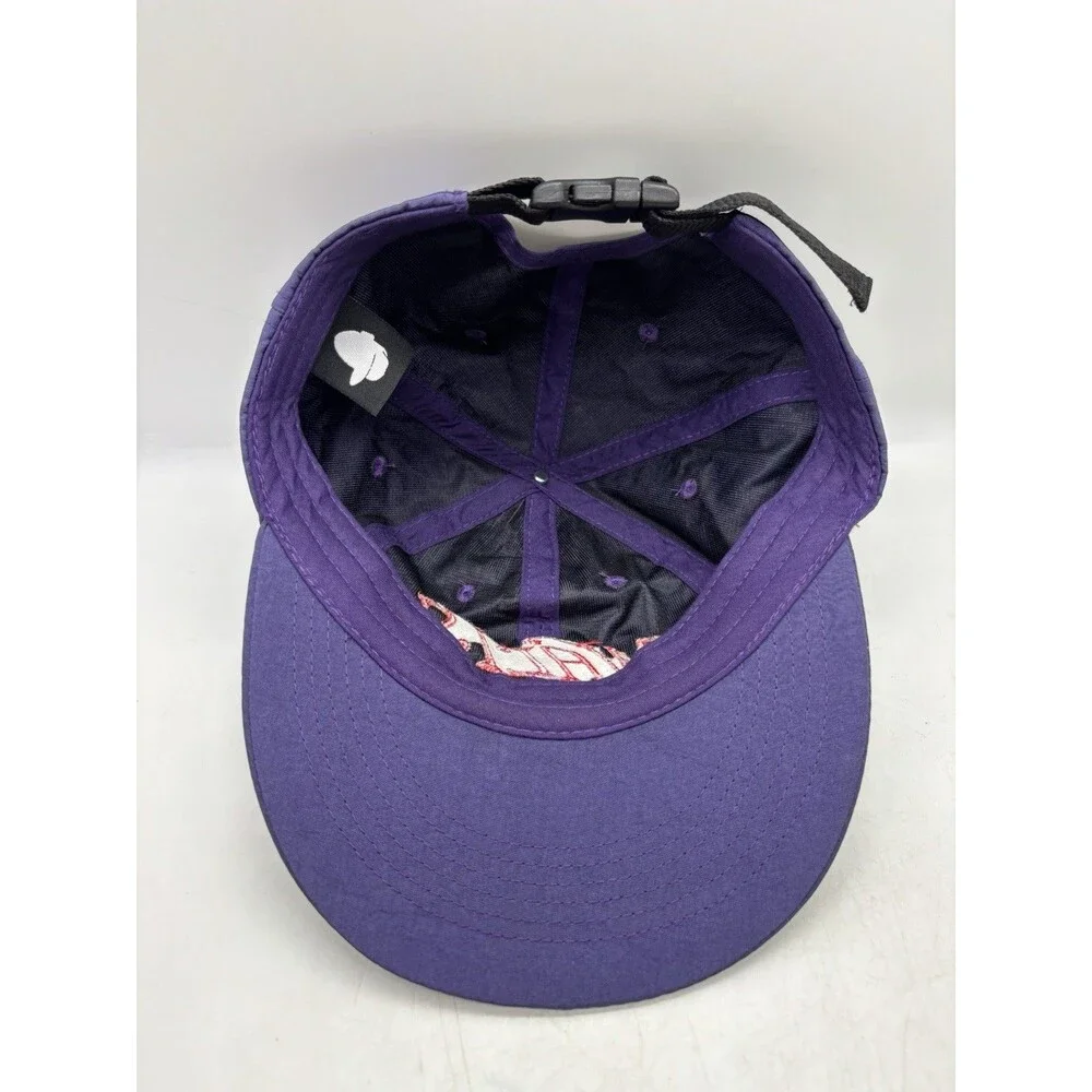 Puka Walts Hat Purple Nylon Unstructured Camper Cap Adjustable Buckle Strap